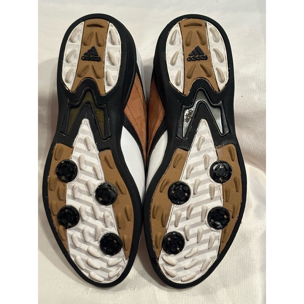 Adidas Womens Tan White Leather EVN 791 Lace Up Golf Cleats Shoes Sz 6 - Picture 8 of 12